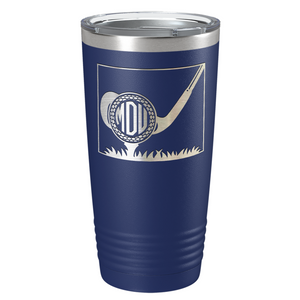 Personalized Monogrammed Golf Ball Laser Engraved on Stainless Steel Golf Tumbler