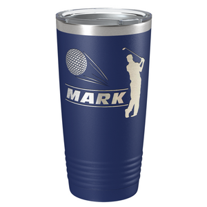 Personalized Golfer Laser Engraved on Stainless Steel Golf Tumbler