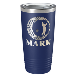 Personalized Golfer in Ball Laser Engraved on Stainless Steel Golf Tumbler