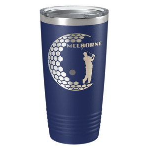 Personalized Golfer in Half Ball Laser Engraved on Stainless Steel Golf Tumbler