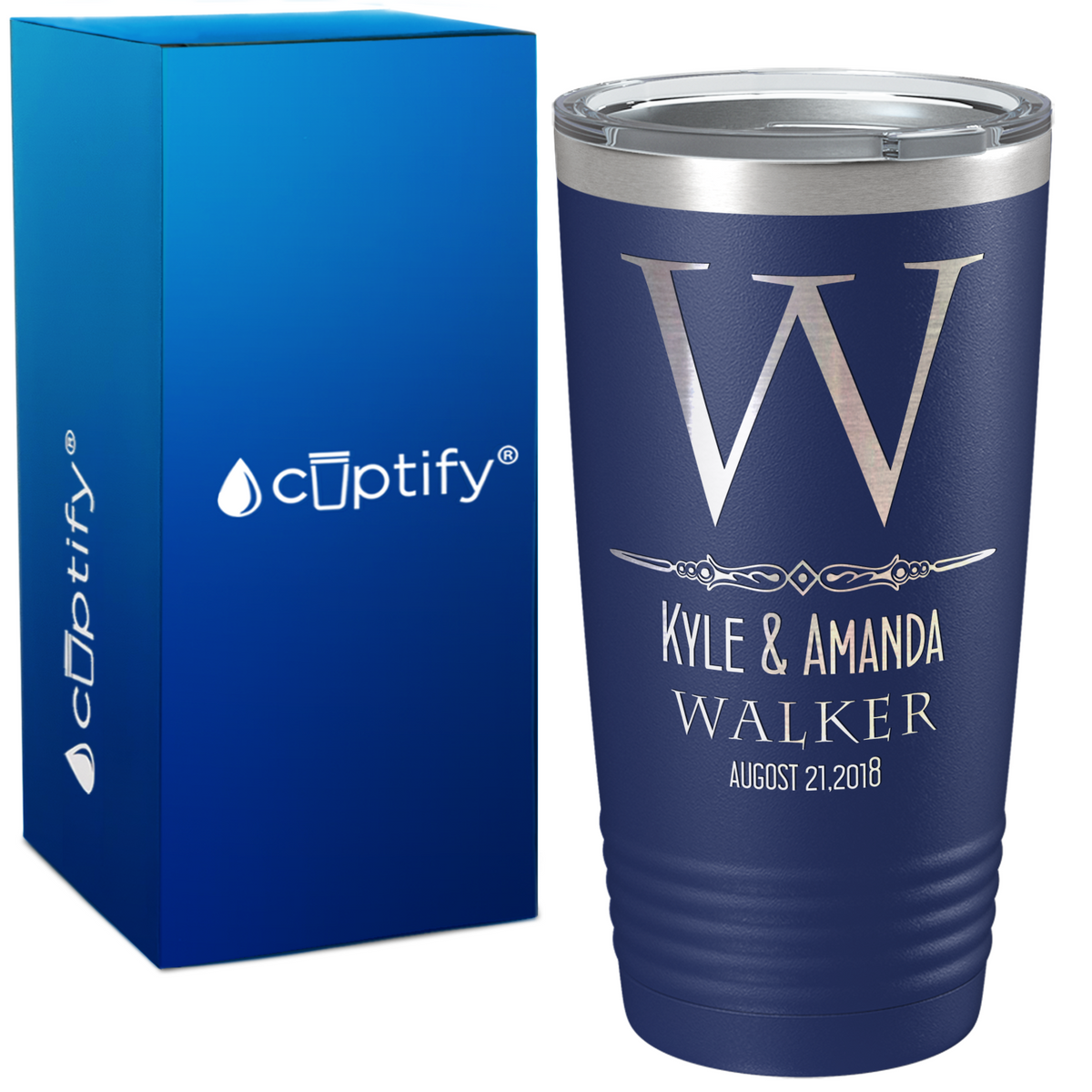 Classic Monogram Anniversary on Wedding 20oz Tumbler
