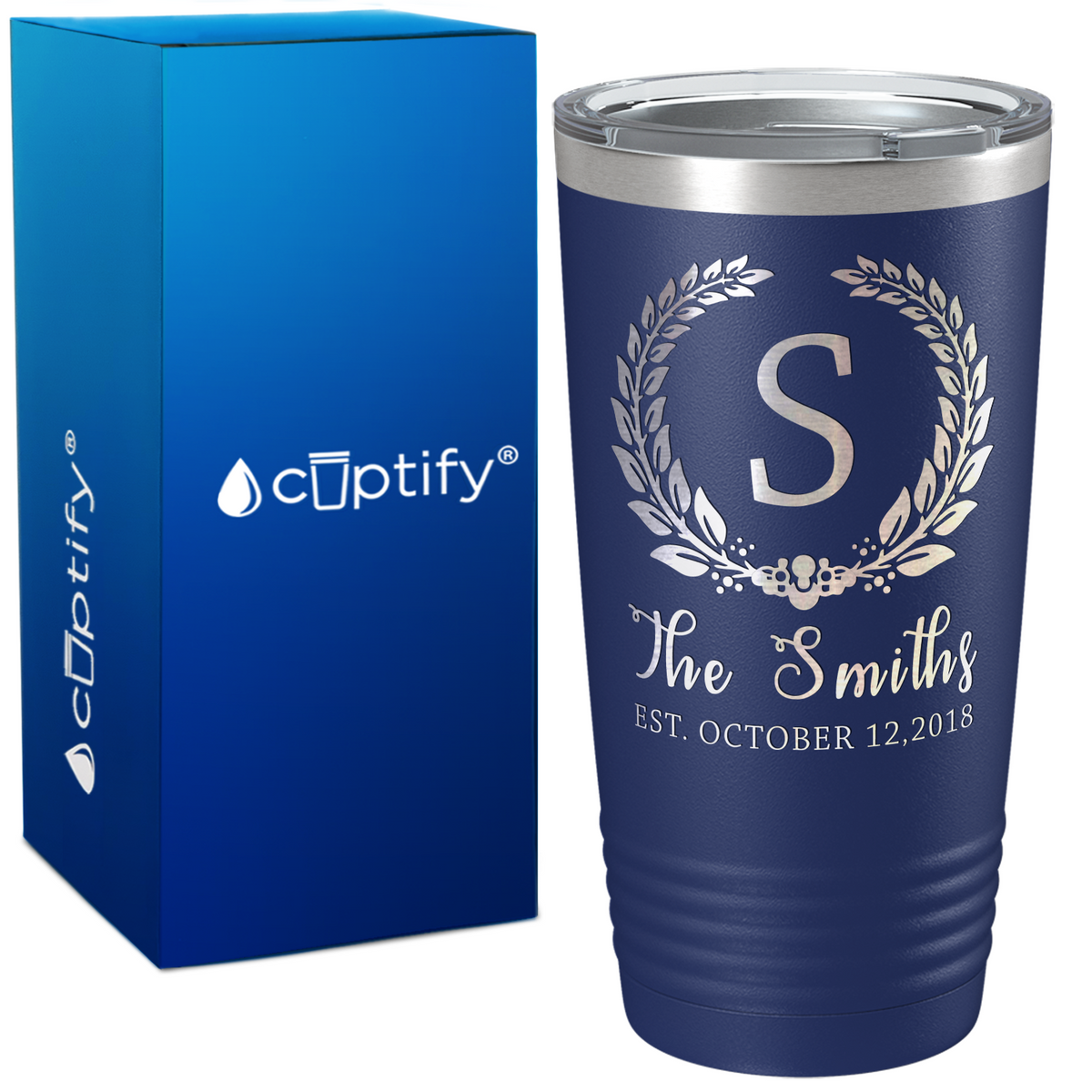Crest Monogram Anniversary on Wedding 20oz Tumbler