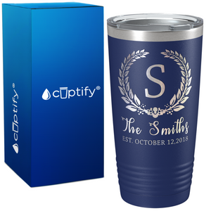 Crest Monogram Anniversary on Wedding 20oz Tumbler