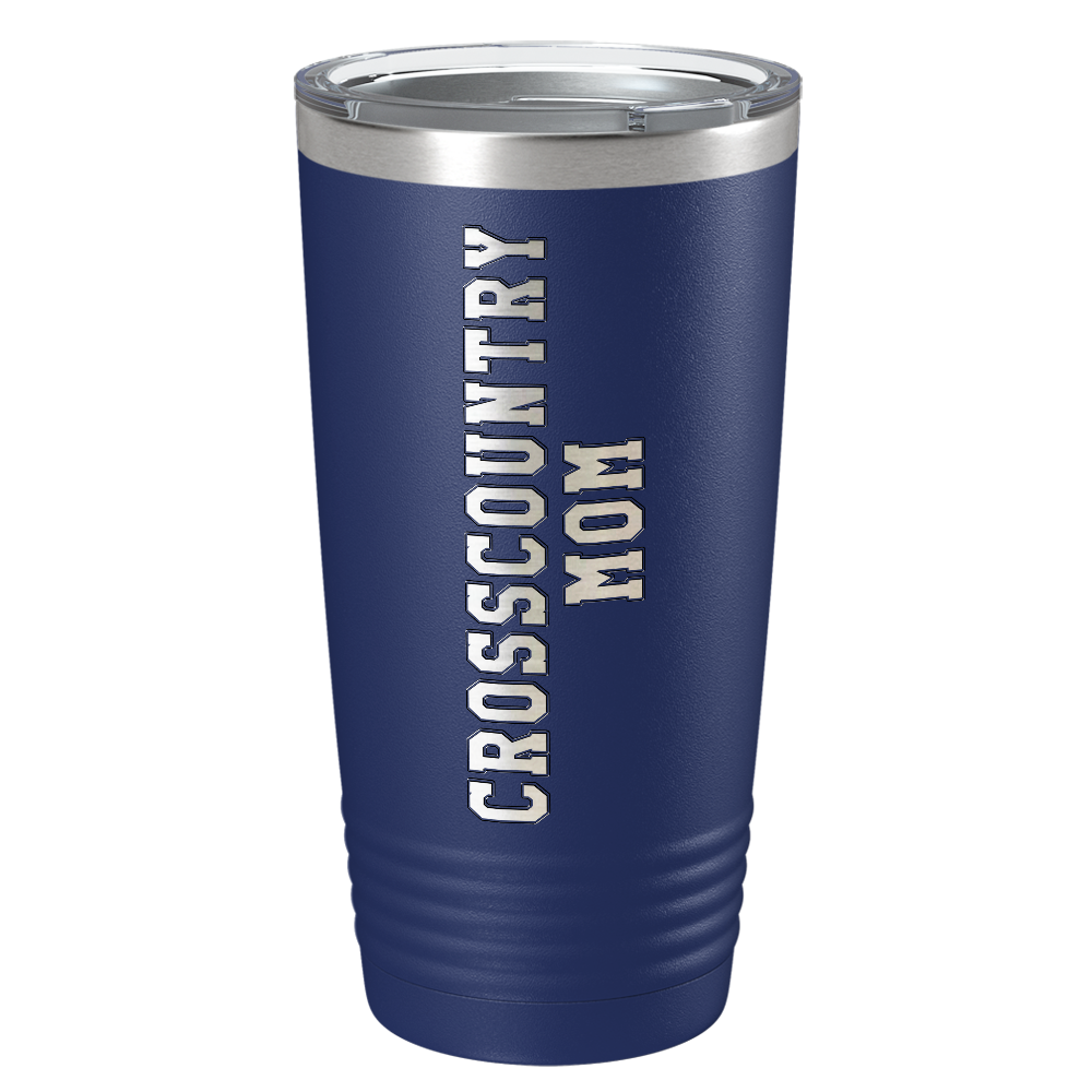 Cross Country Mom Laser Engraved on Stainless Steel Cross Country Tumbler