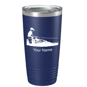 Little Boy Fishing on Stainless Steel Fishing Tumbler