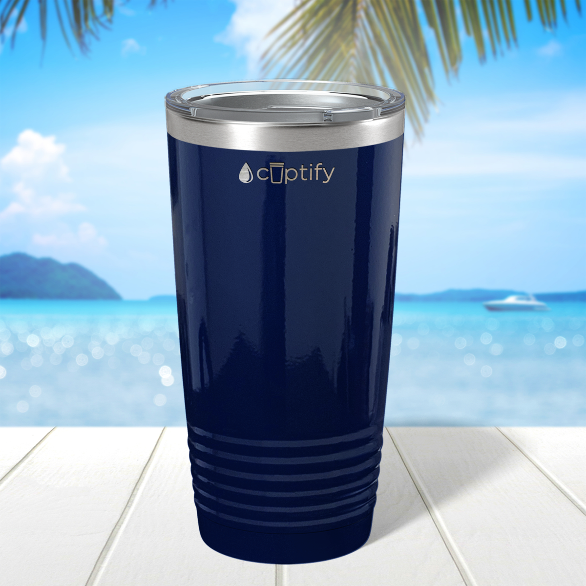 Navy Blue Gloss 20oz Tumbler