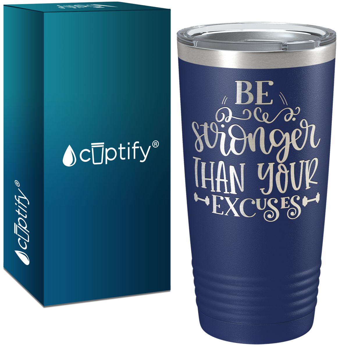 Be Stronger Laser Engraved on Stainless Steel Motivational Tumbler