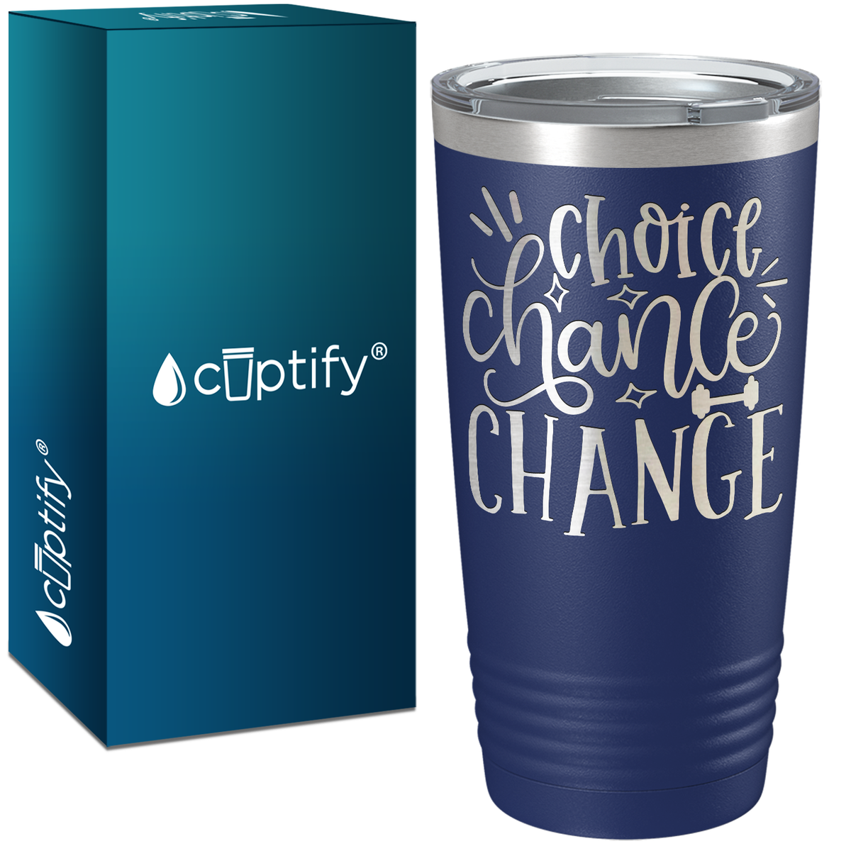 Choice Chance Change Laser Engraved on Stainless Steel Motivational Tumbler