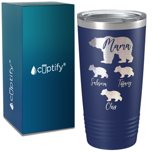 Mama Bear with Three Cubs on Mom 20oz Tumbler