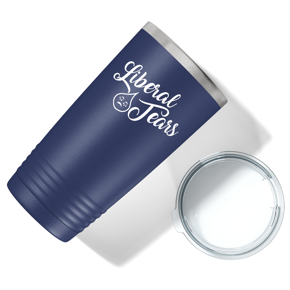 Liberal Tears Crying on Navy Blue 20 oz Stainless Steel Tumbler