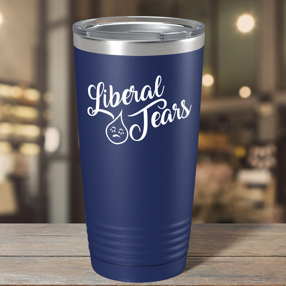 Liberal Tears Crying on Navy Blue 20 oz Stainless Steel Tumbler
