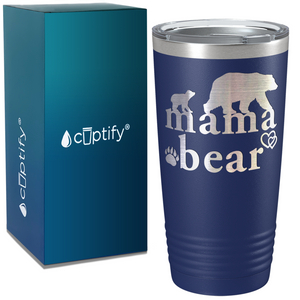 Mama Bear Hearts Laser Engraved Mom 20oz Tumbler