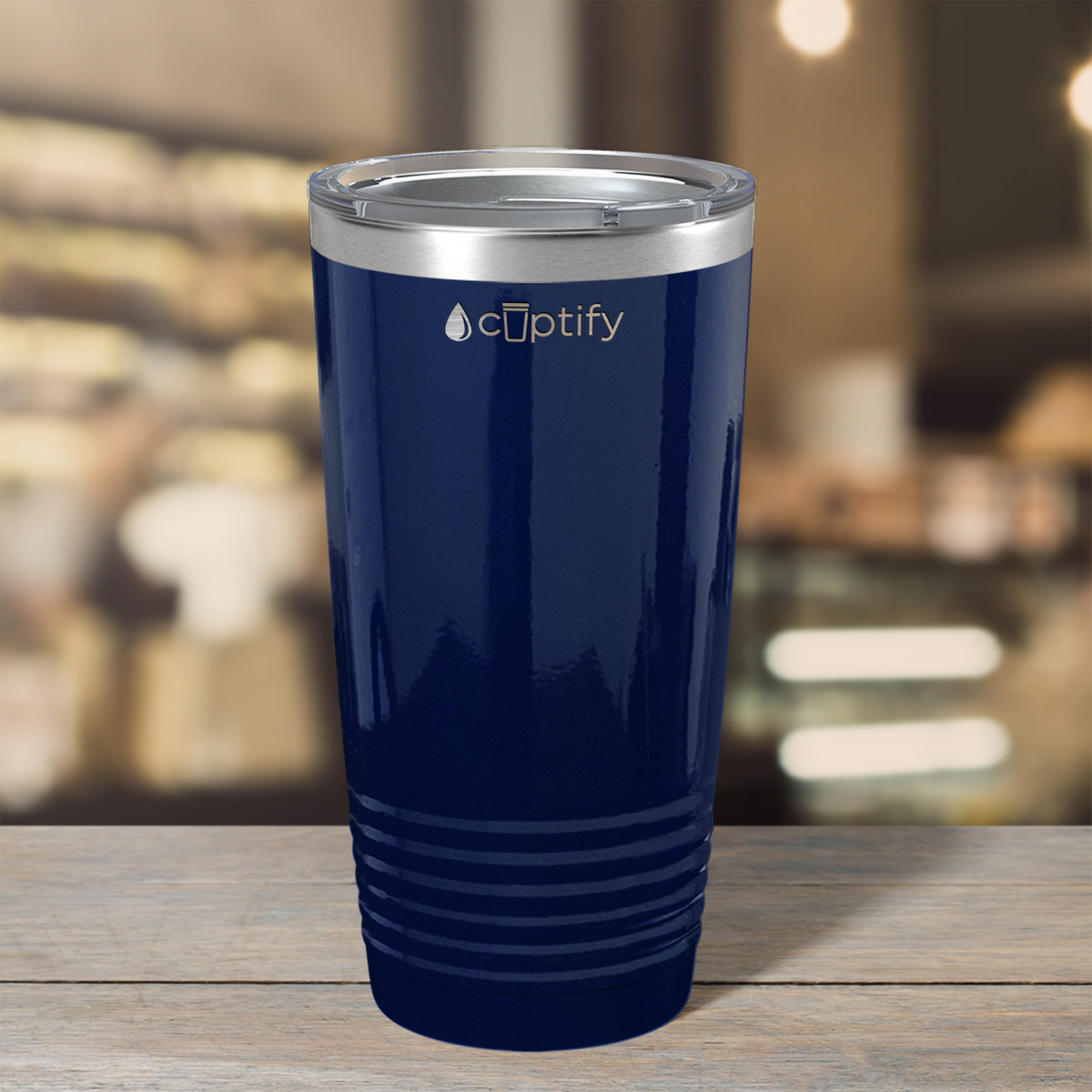 Navy Blue Gloss 20oz Tumbler