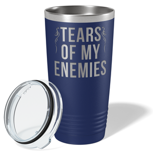 Tears of my Enemies on Navy Blue 20 oz Stainless Steel Ringneck Tumbler