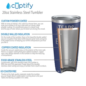 Tears of my Enemies on Navy Blue 20 oz Stainless Steel Ringneck Tumbler