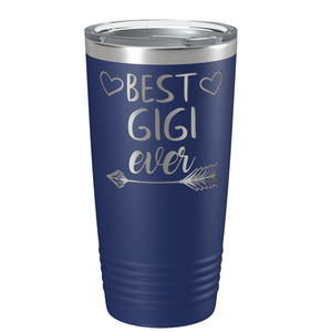 Best Gigi Ever on Navy Blue 20 oz Stainless Steel Ringneck Tumbler