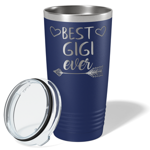 Best Gigi Ever on Navy Blue 20 oz Stainless Steel Ringneck Tumbler
