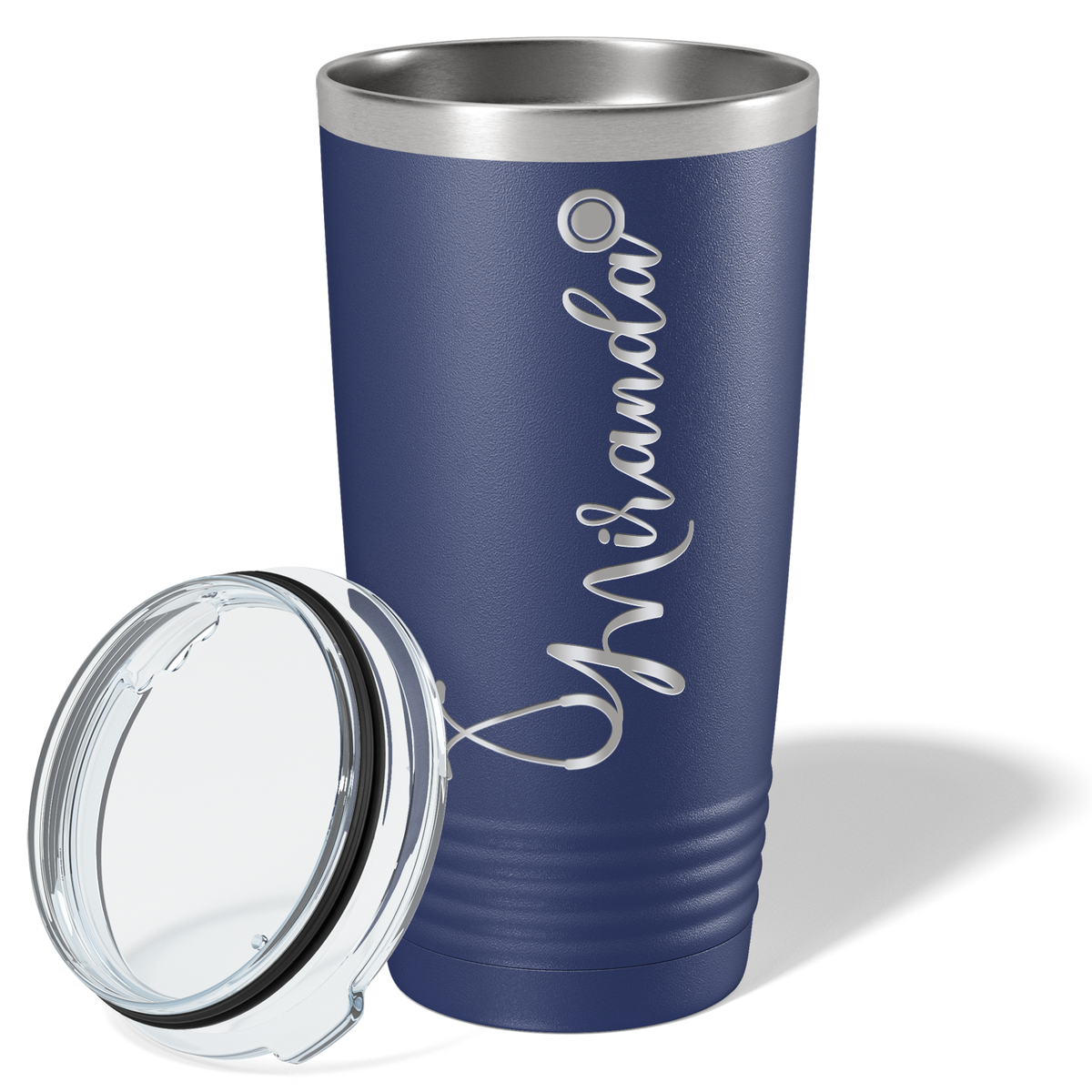 Personalized Nurse Laser Engraved 20oz Tumbler - Navy Blue Matte