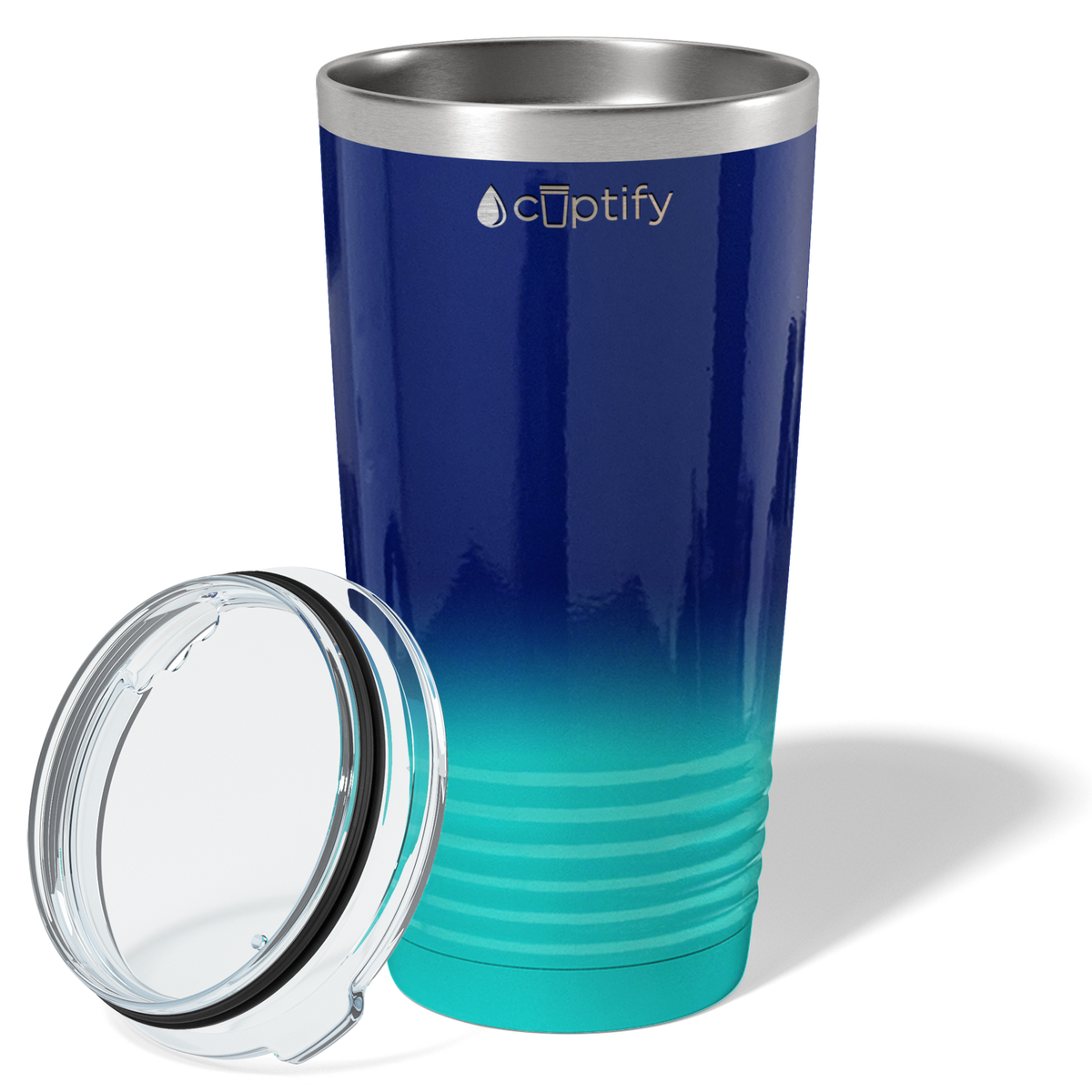 Navy Blue Seafoam Ombre 20oz Tumbler