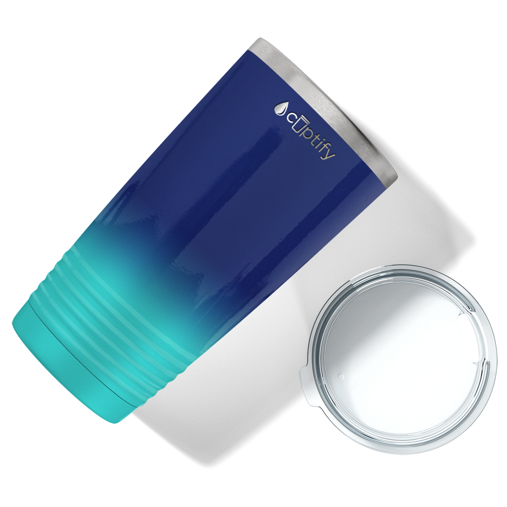 Navy Blue Seafoam Ombre 20oz Tumbler
