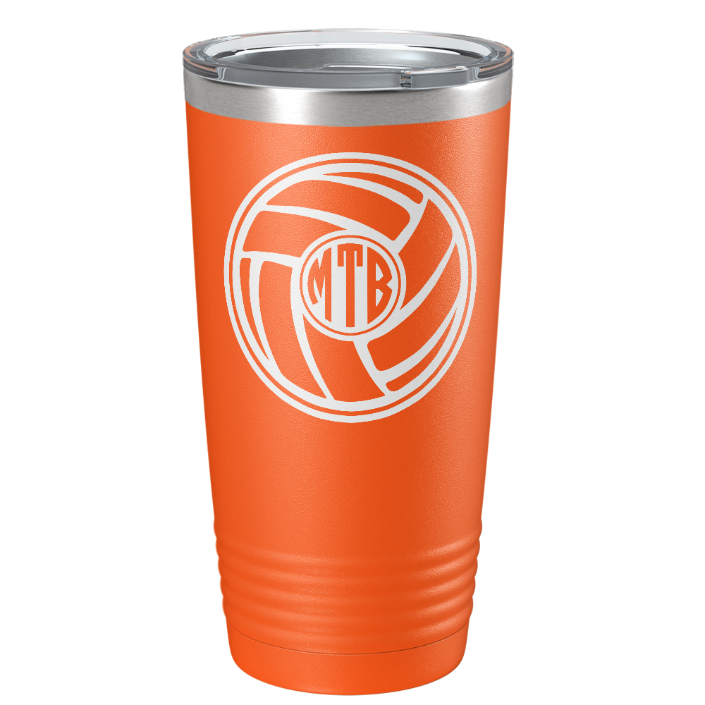 Monogram Volleyball on Stainless Steel Volleyball Tumbler