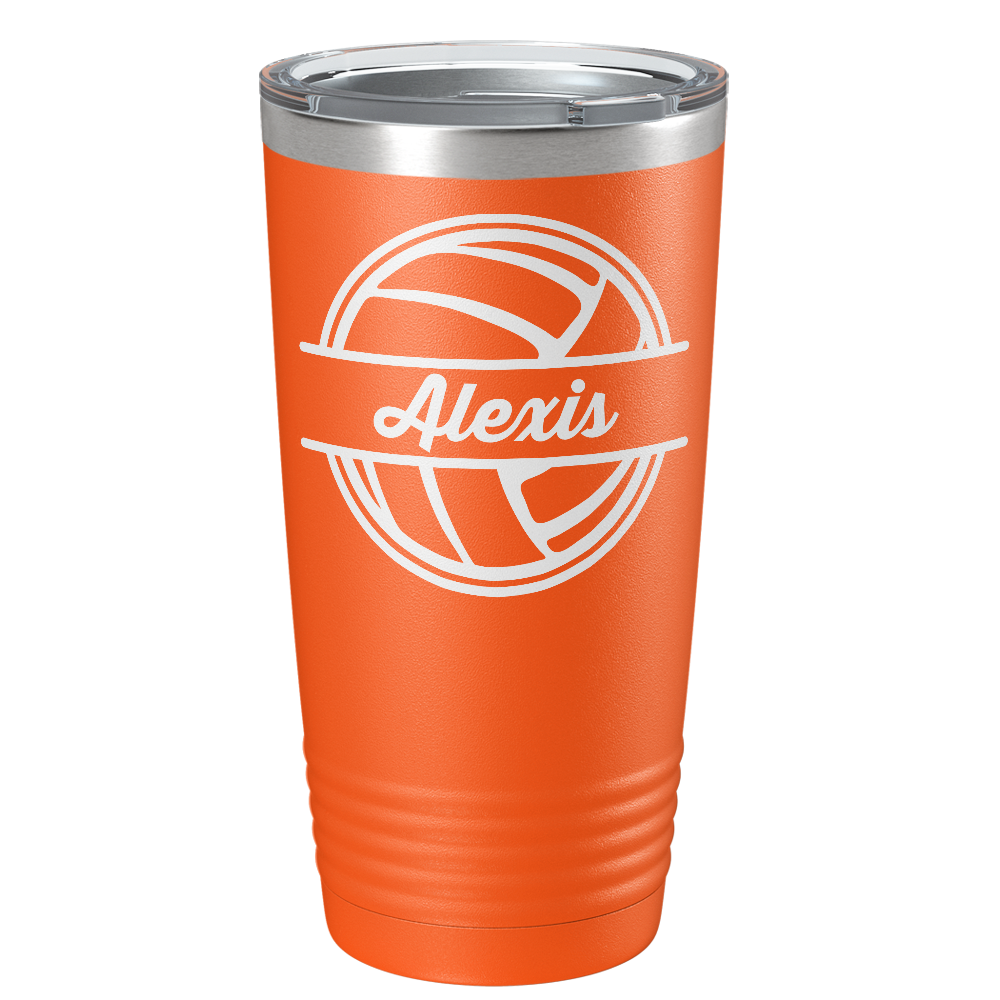 Personalized Volleyball on Stainless Steel Volleyball Tumbler