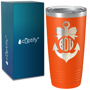 Bowed Anchor Monogram 20oz Tumbler