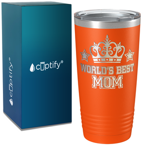 World's Best Mom with Crown on Stainless Steel Mom Tumbler