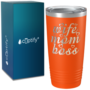 Wife Mom Boss on Stainless Steel Mom Tumbler