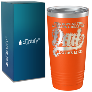 This is what the World's Greatest Dad Looks Like on Stainless Steel Dad Tumbler