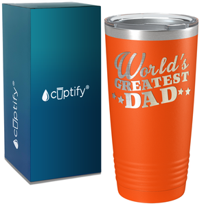 World's Greatest Dad Stars on Stainless Steel Dad Tumbler