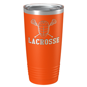 Lacrosse Mask and Sticks Laser Engraved on Stainless Steel Lacrosse Tumbler
