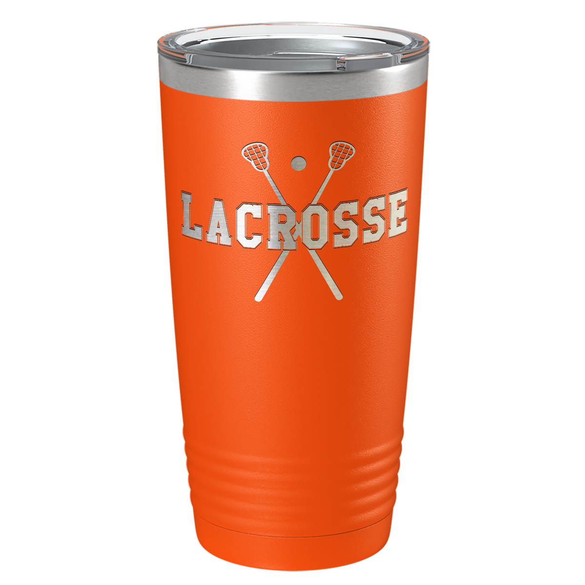 Lacrosse Sticks Laser Engraved on Stainless Steel Lacrosse Tumbler