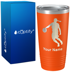 Personalized Basketball Girl Player Silhouette on 20oz Tumbler