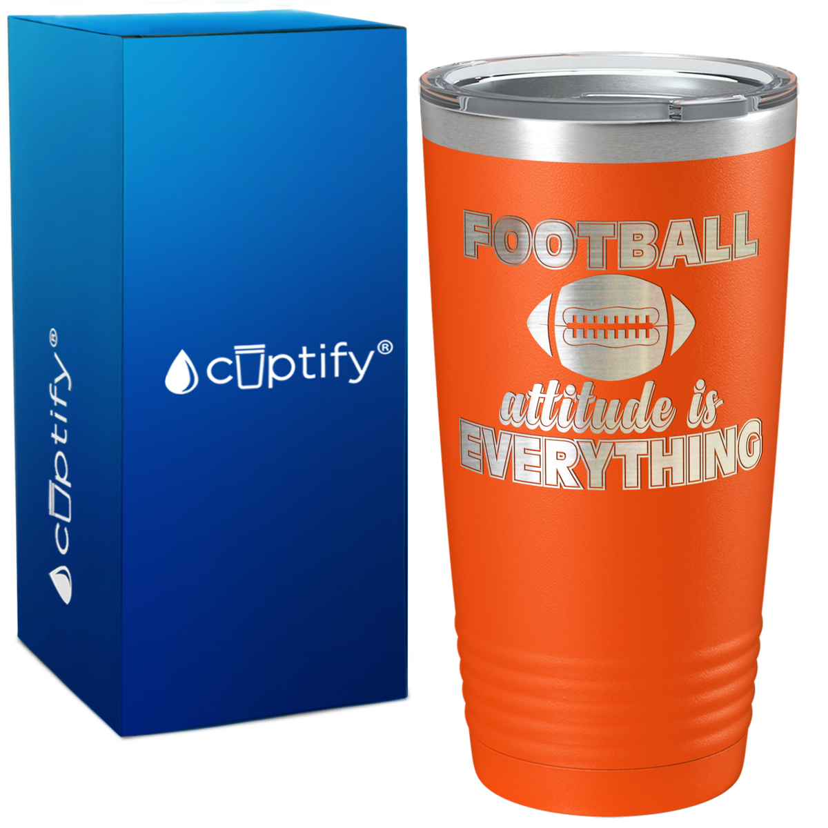 Football Attitude is Everything on 20oz Tumbler