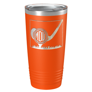 Personalized Monogrammed Golf Ball Laser Engraved on Stainless Steel Golf Tumbler