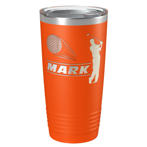 Personalized Golfer Laser Engraved on Stainless Steel Golf Tumbler