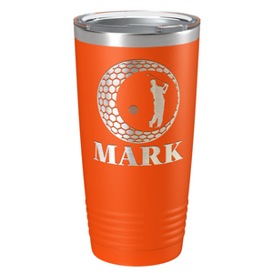 Personalized Golfer in Ball Laser Engraved on Stainless Steel Golf Tumbler