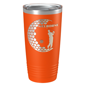 Personalized Golfer in Half Ball Laser Engraved on Stainless Steel Golf Tumbler