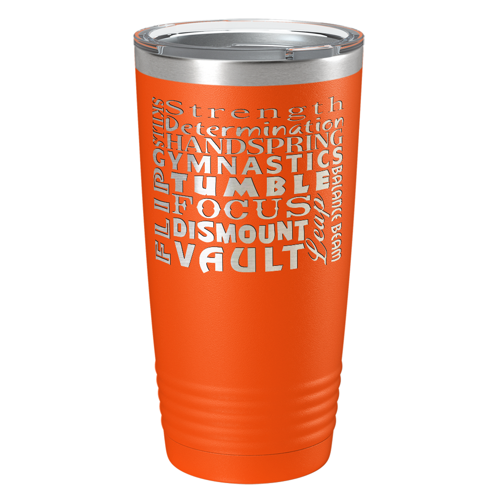 Gymnastics Strength and Focus Laser Engraved on Stainless Steel Gymnastics Tumbler