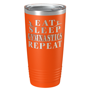 Eat Sleep Gymnastics Repeat Laser Engraved on Stainless Steel Gymnastics Tumbler