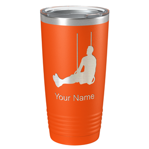 Personalized Male Gymnast Silhouette Laser Engraved on Stainless Steel Gymnastics Tumbler