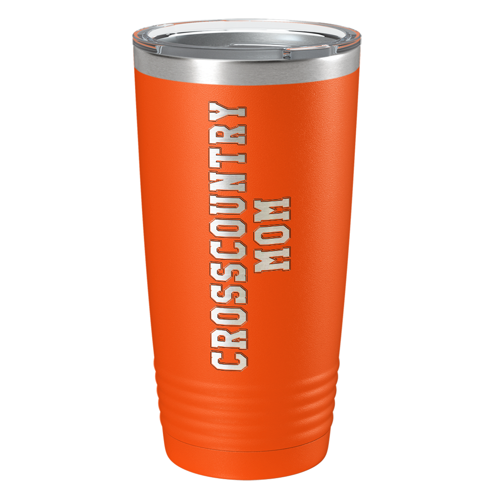 Cross Country Mom Laser Engraved on Stainless Steel Cross Country Tumbler