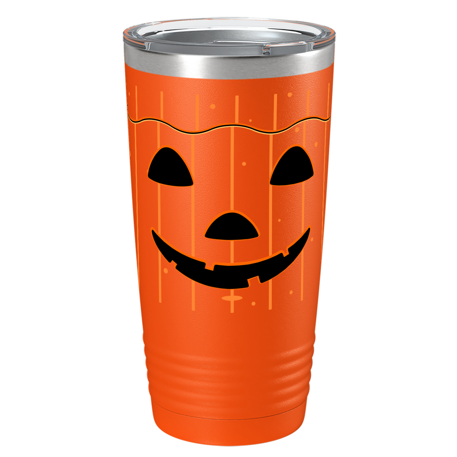 Jack O Lantern Pumpkin Face on Stainless Steel Halloween Tumbler