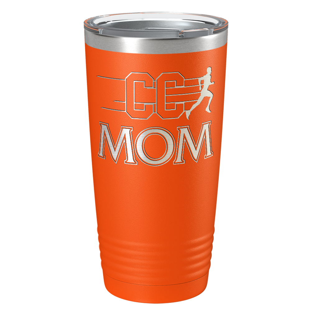 Cross Country Mom Laser Engraved on Stainless Steel Cross Country Tumbler