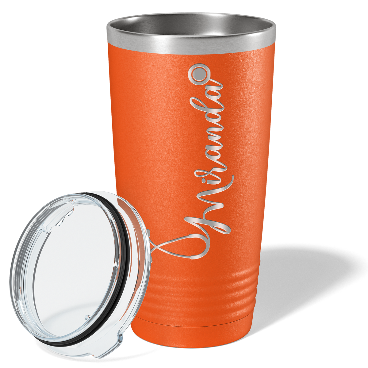 Personalized Nurse Laser Engraved 20oz Tumbler - Orange Matte