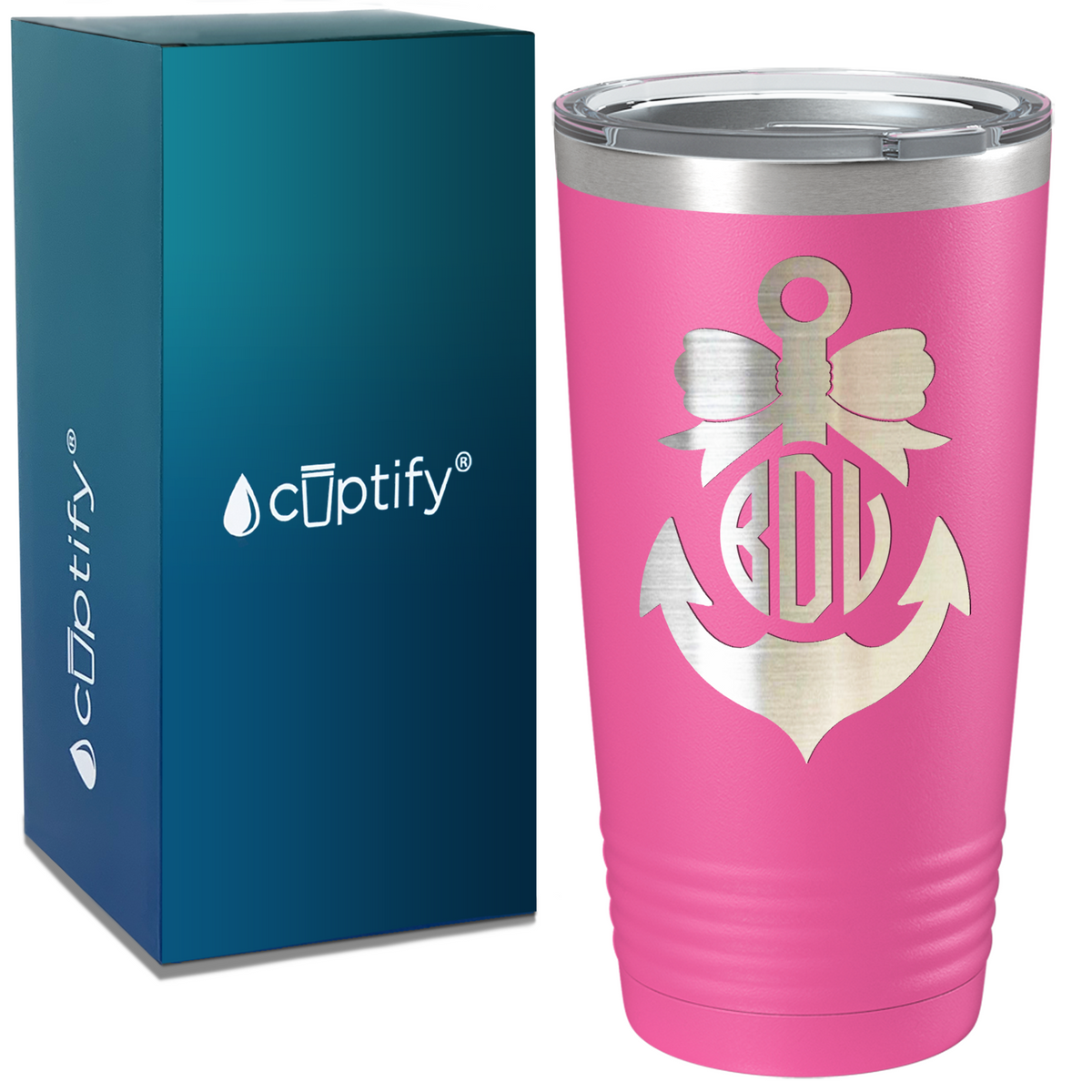 Bowed Anchor Monogram 20oz Tumbler