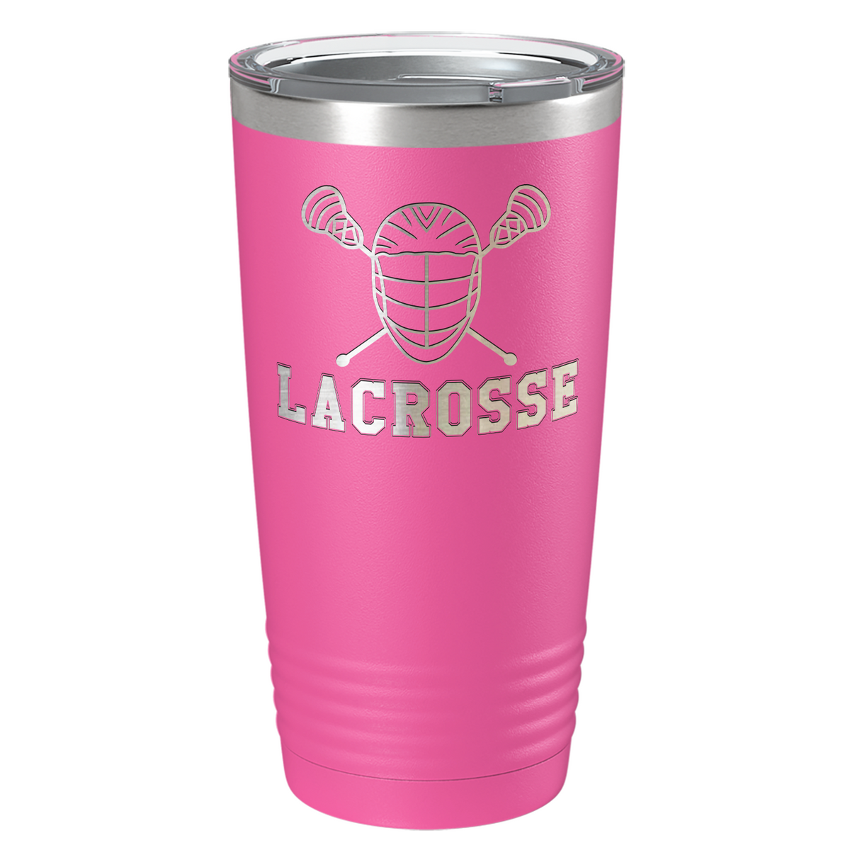 Lacrosse Mask and Sticks Laser Engraved on Stainless Steel Lacrosse Tumbler