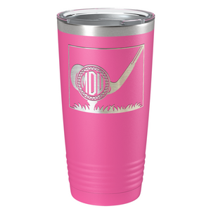 Personalized Monogrammed Golf Ball Laser Engraved on Stainless Steel Golf Tumbler