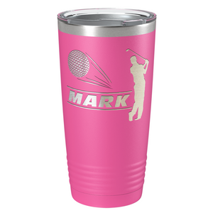 Personalized Golfer Laser Engraved on Stainless Steel Golf Tumbler